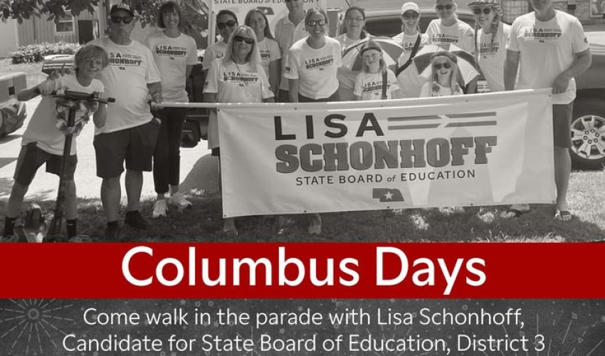 Walk With Lisa Schonhoff in the Columbus Days Parade on August 11th